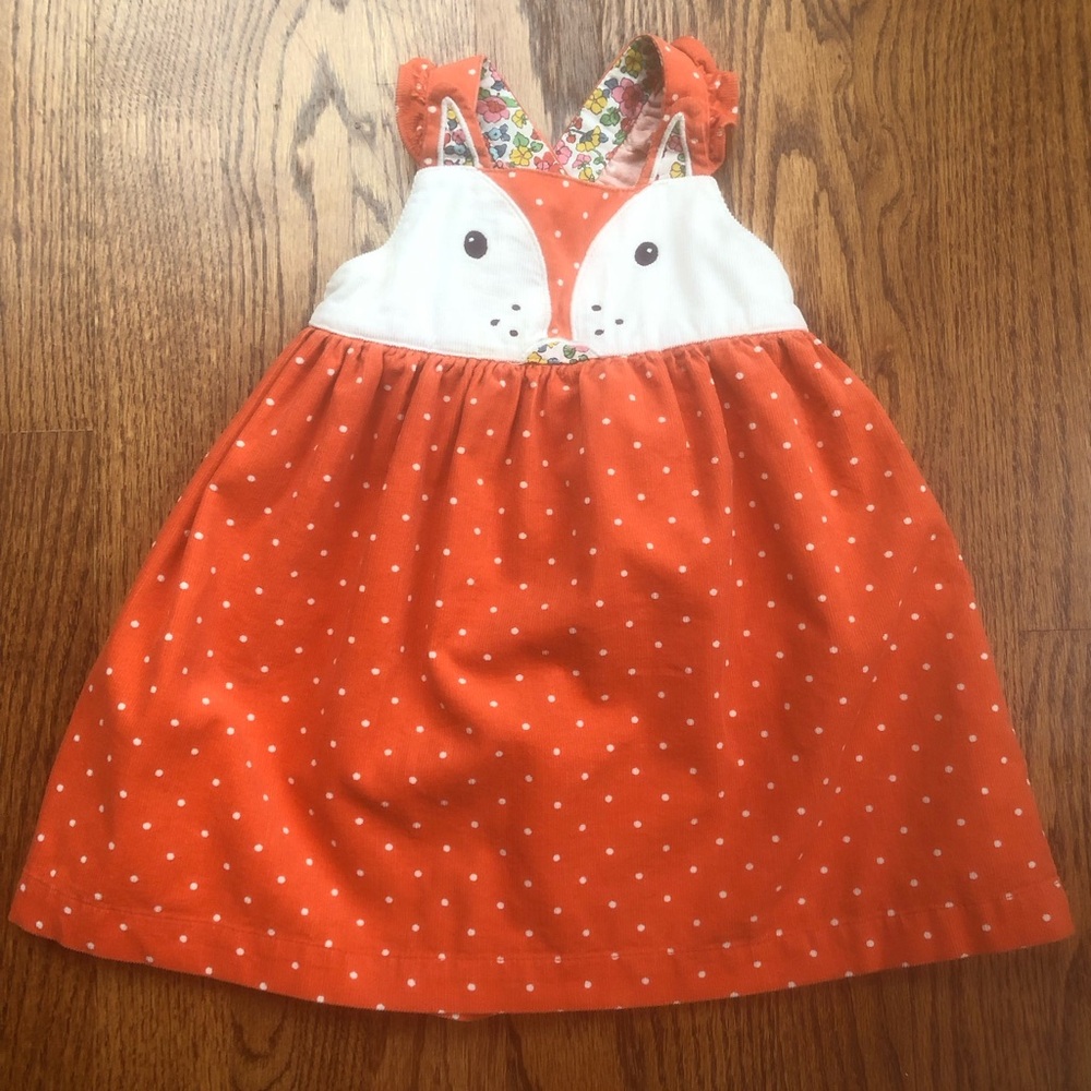 Baby Boden Fox Cord Pinnie Dress 6-9 Months